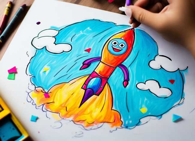 火箭儿童简笔画 - 火箭儿童简笔画最简单的