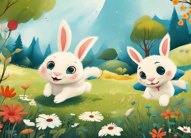 两只兔子的故事绘本、两只兔子的故事绘本图片