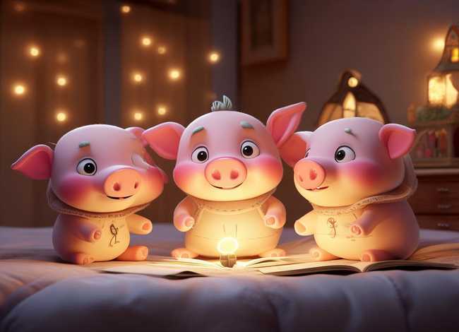 七岁儿童听的睡前故事三只小猪 宝宝睡前故事4~6岁三只小猪