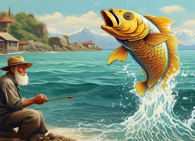 渔夫和金鱼的故事图片,渔夫和金鱼的故事图片记录卡 渔夫和金鱼的故事图片,渔夫和金鱼的故事图片记录卡