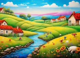 儿童绘画乡村景色、儿童绘画乡村景色怎么画