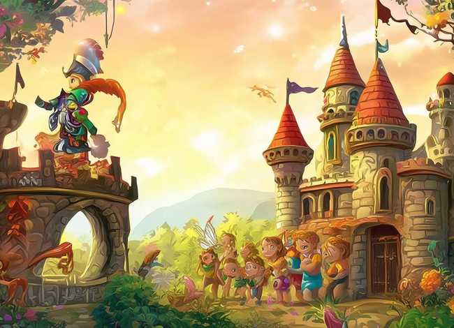 城堡的儿童故事语言，城堡的故事绘本