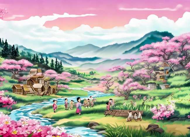 桃花源的故事绘本完整版（桃花源的故事绘本完整版图片）