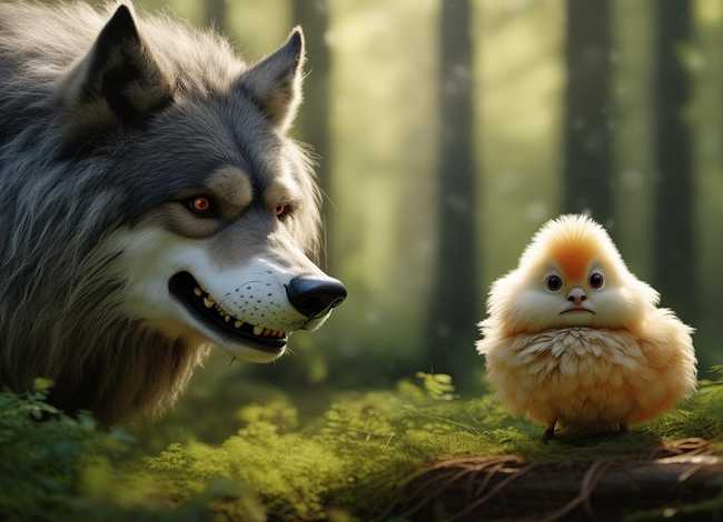 大灰狼和小鸡的故事，大灰狼和小鸡的故事大全文字