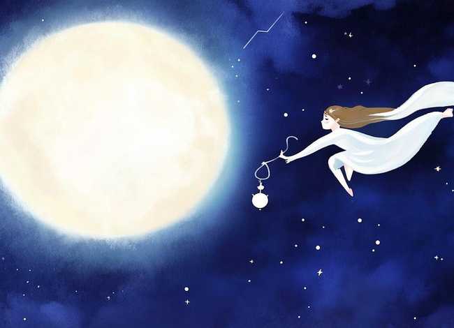 嫦娥奔月故事绘本儿童画 - 嫦娥奔月故事绘本插画