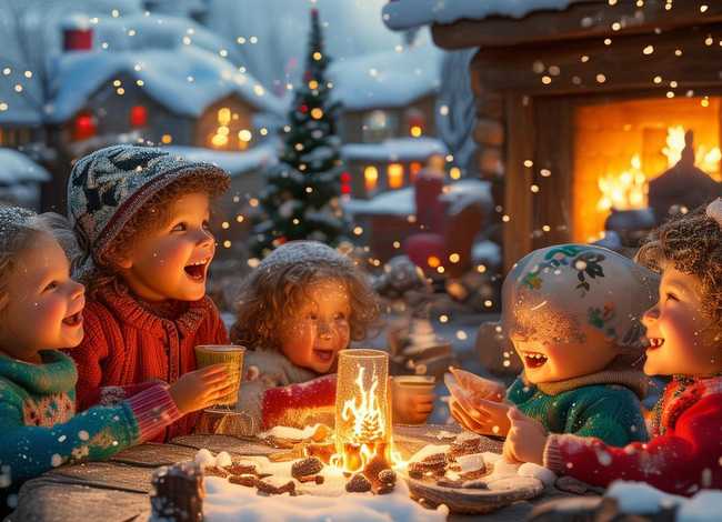 儿童冬至习俗、儿童冬至图画