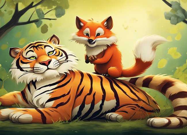 狐假虎威儿童画绘本，狐假虎威简笔画绘本