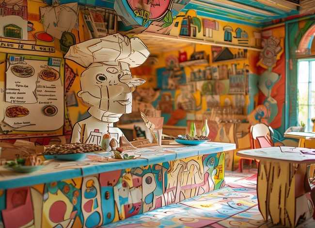 儿童纸板餐厅故事；餐厅纸的故事