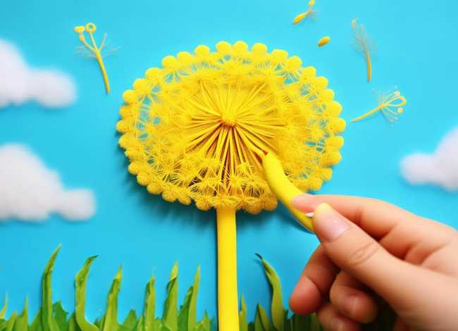 儿童蒲公英简笔画 - 儿童蒲公英简笔画彩色