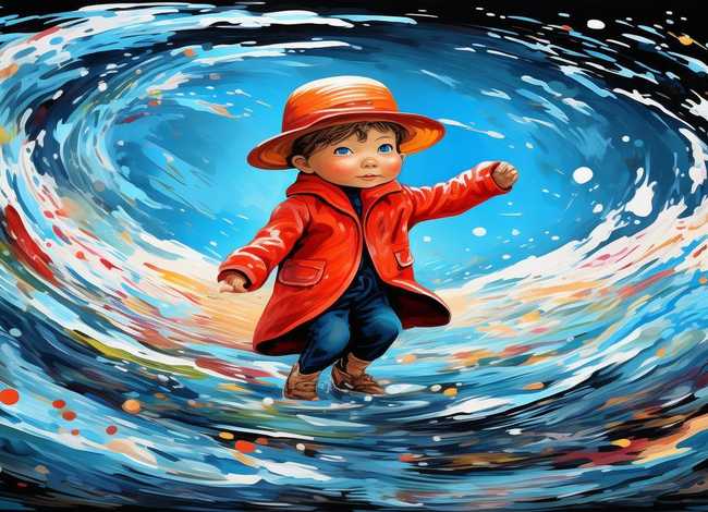 台风儿童简笔画 - 台风儿童简笔画彩色