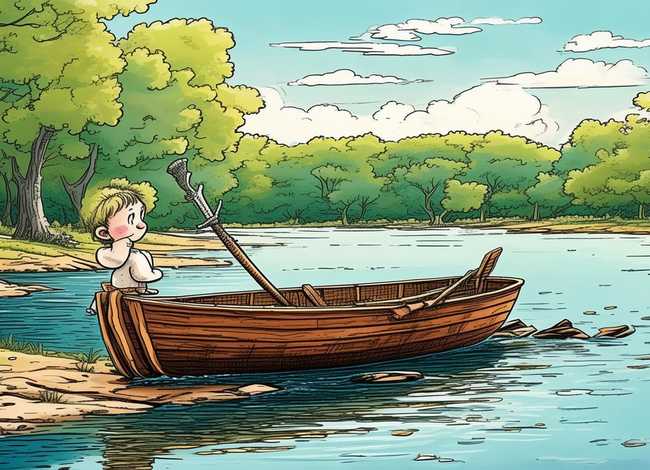 刻舟求剑儿童故事英汉双语；刻舟求剑英语故事-图文