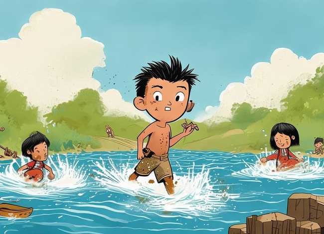 大禹治水儿童故事图片，大禹治水的图片儿童版