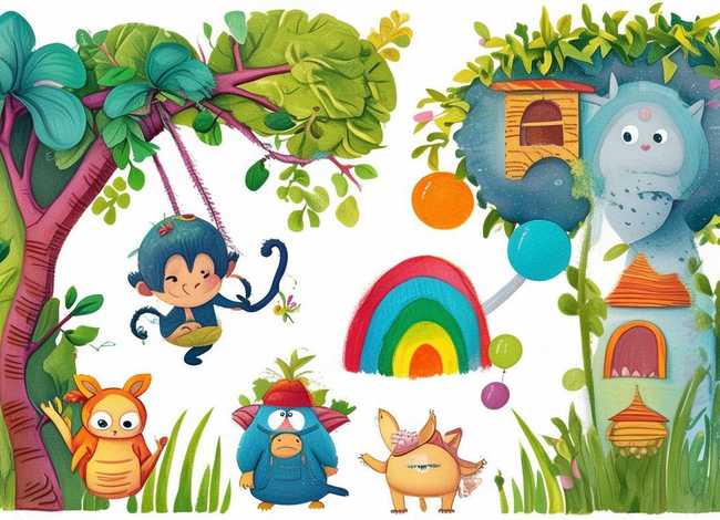 动物故事儿童画 - 动物故事绘画图片大全