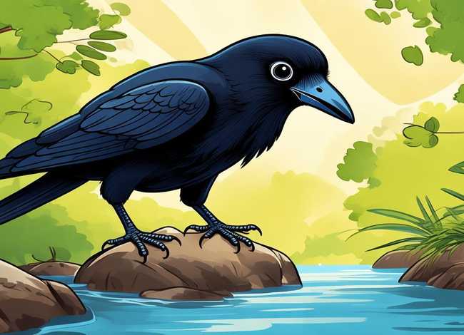 儿童绘本乌鸦喝水故事绘画（8张简笔画幼儿绘本故事乌鸦喝水）