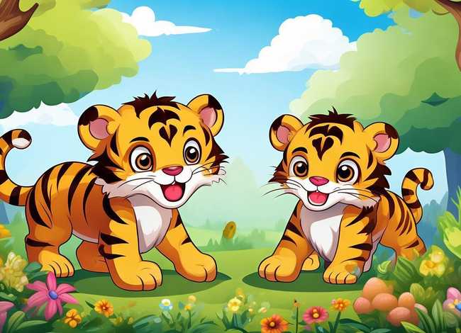 两只老虎幼儿故事书图片、两只老虎幼儿故事书图片大全