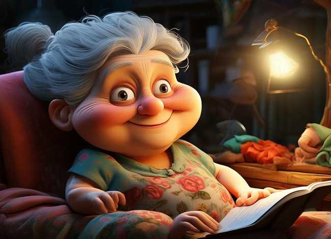 老奶奶讲故事简笔画 讲故事的老奶奶简笔画