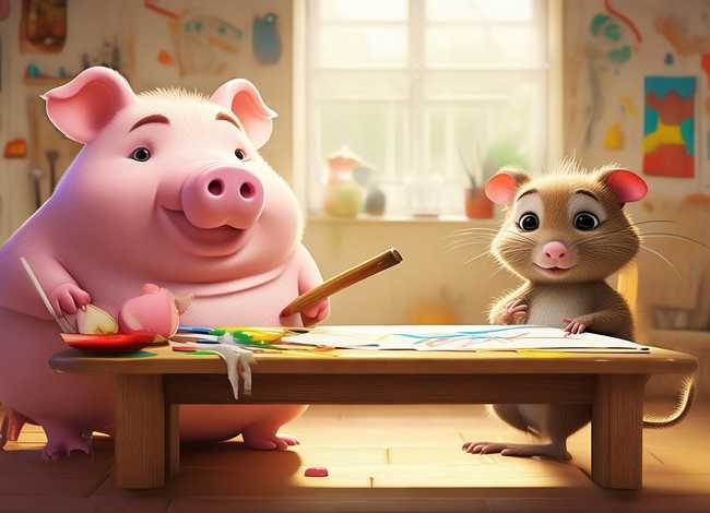 小猪和老鼠看图写话，小猪和老鼠看图写话图片