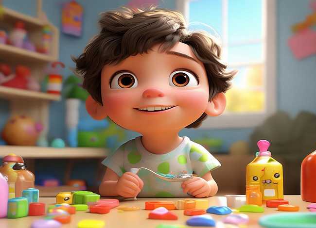 儿童自己吃药动画故事（幼儿自己吃药简笔画图片）