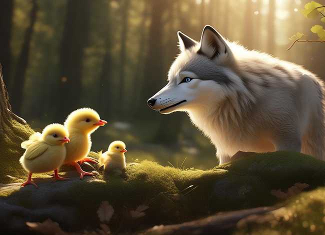 狼和三只小鸡的故事 - 狼和三只小鸡的故事图片