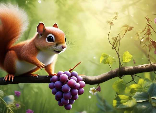儿童故事松鼠与葡萄、松鼠和葡萄的故事
