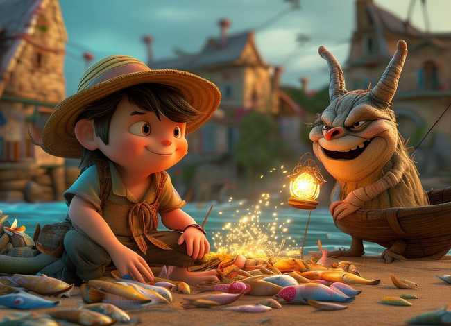 儿童故事渔夫和魔鬼的故事 小学课文渔夫和魔鬼的故事