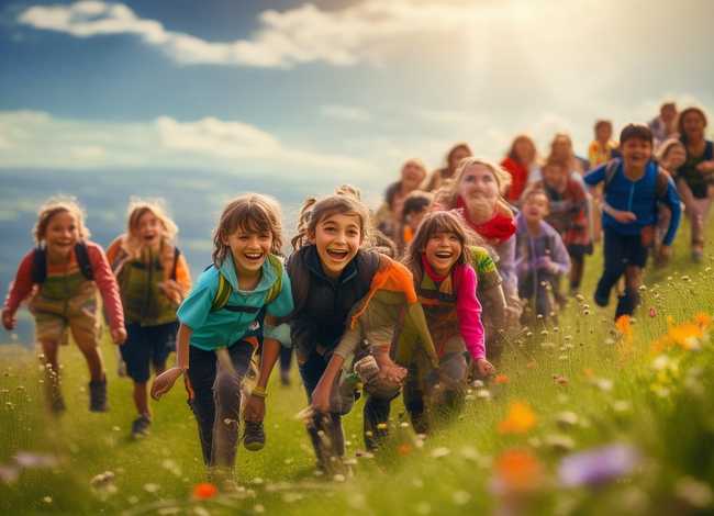 儿童爬山的图片 - 儿童爬山的图片大全