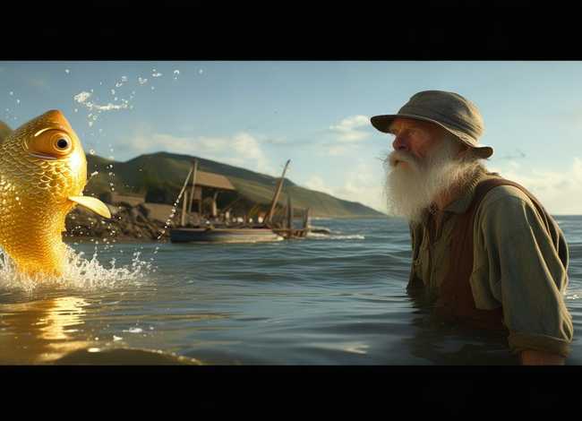 渔夫和金鱼的故事原文、渔夫和金鱼的故事原文图片