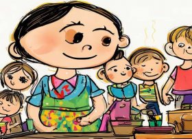 围裙妈妈简笔画儿童，围裙妈妈简笔画儿童版