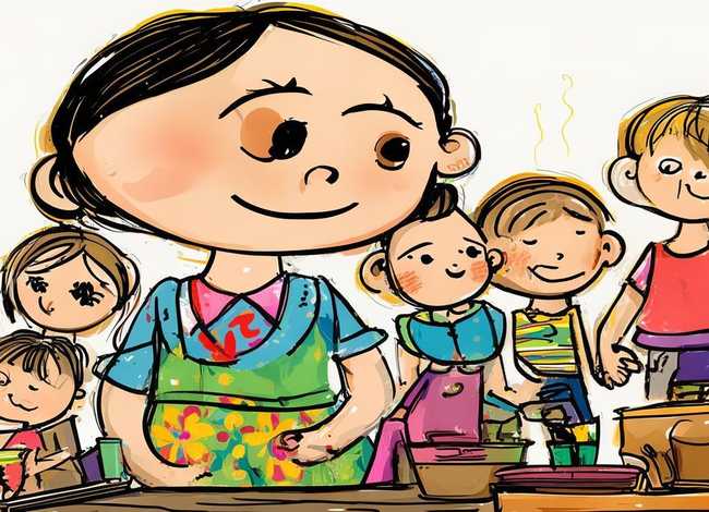 围裙妈妈简笔画儿童，围裙妈妈简笔画儿童版