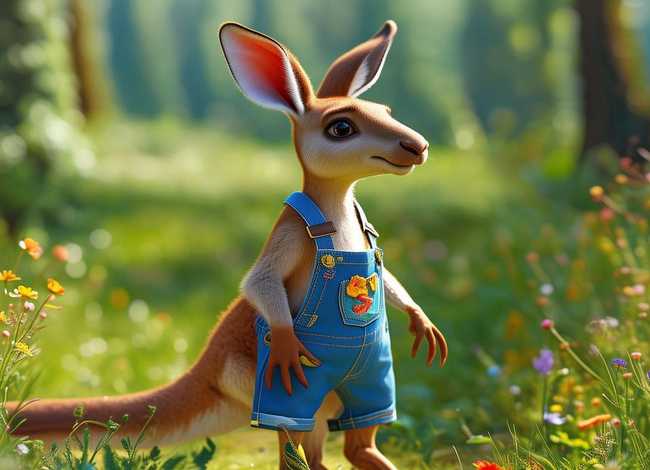 小袋鼠的背带裤儿童故事、小袋鼠的背带裤绘本