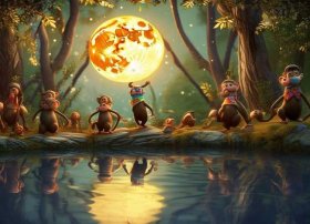 贝瓦儿歌猴子捞月故事（贝瓦儿歌猴子捞月亮）