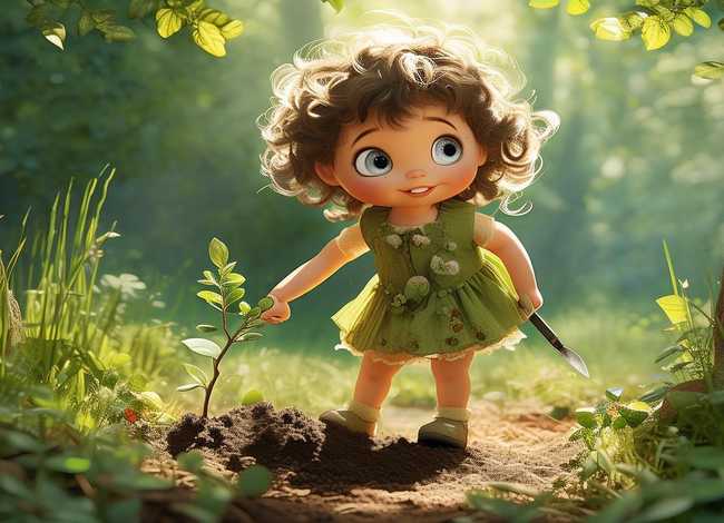种树童话,种树的儿童画 种树童话,种树的儿童画
