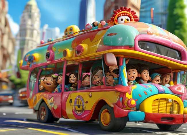 公交车视频儿童动画故事、公交车儿童动画片