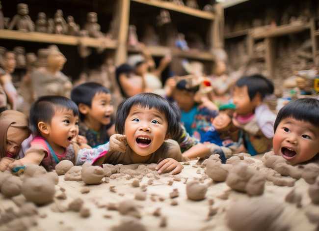 儿童制作惠山泥人成品，儿童制作惠山泥人成品图片