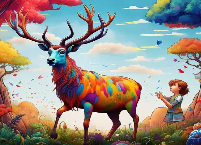 九色鹿儿童画、九色鹿儿童画作品点评