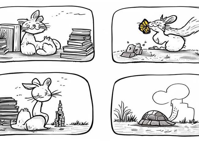 四格故事简笔画 - 简单四格简笔画小故事 小故事