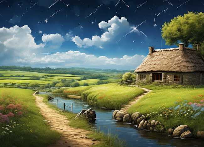 乡村故事绘画；乡村故事绘画图片