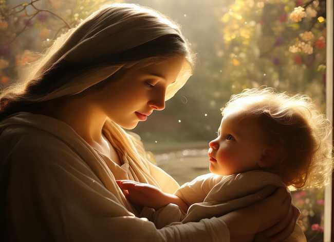 圣母的孩子故事图片；圣母的孩子故事图片素材