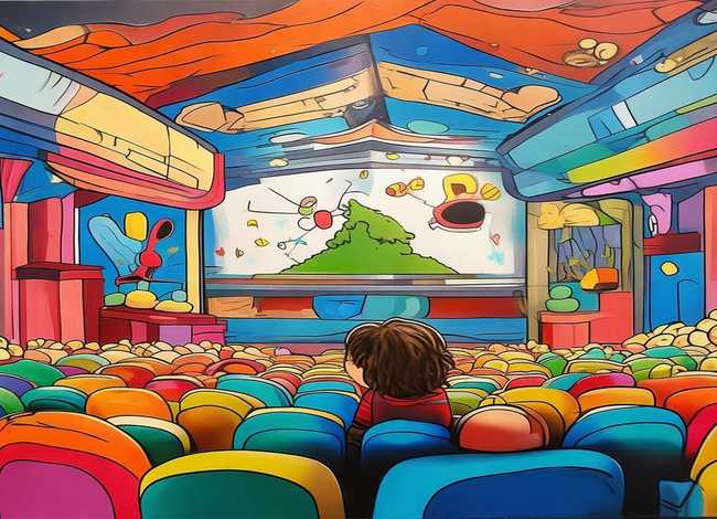 儿童画看电影画简单、儿童画看电影画简单图片