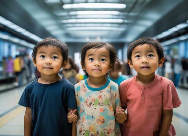 深圳一地铁站口3孩童无人陪；深圳地铁小男孩