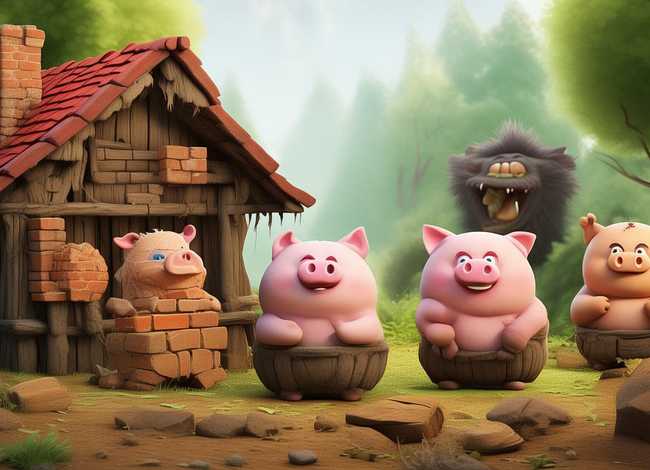 连环画儿童故事三只小猪 三只小猪儿童画连环画 连环画儿童故事三只小猪 三只小猪儿童画连环画