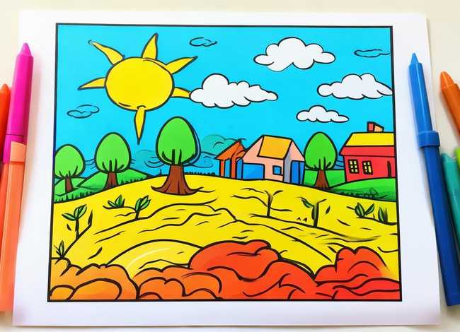 一年级儿童涂色画打印；一年级儿童涂色画打印图片