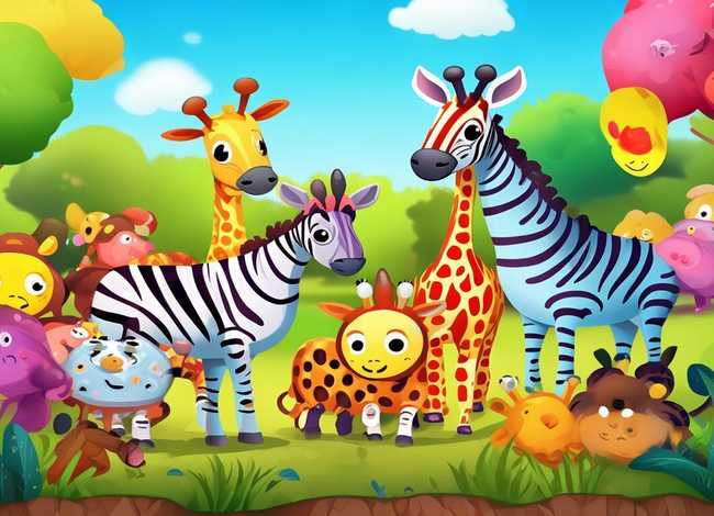 动物园儿童画图片大全大图、动物园儿童画图片大全大图可爱