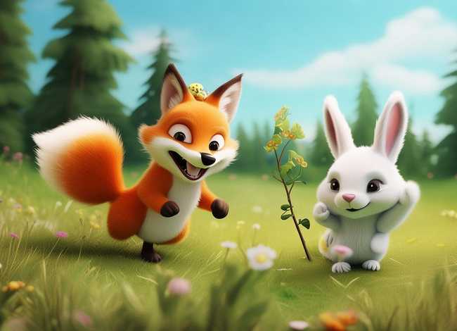 狐狸和兔子的儿童故事；狐狸和兔子的小故事
