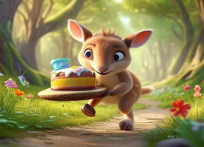 儿童故事小袋鼠送蛋糕（小袋鼠幼儿故事）