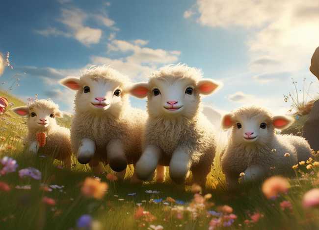 儿童七只小羊 - 儿童七只小羊图片