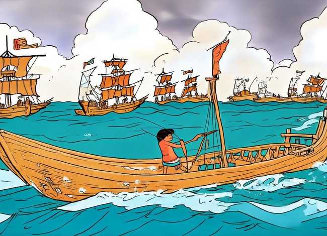 草船借箭儿童画 - 草船借箭儿童画图片