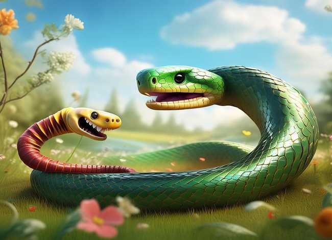 蚯蚓和蟒蛇的儿童故事视频 - 蚯蚓和蟒蛇寓言故事视频