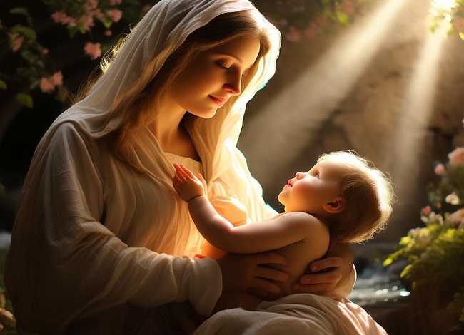 圣母的孩子故事图片；圣母的孩子故事图片素材