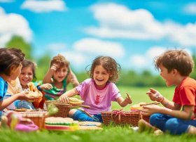 野餐的儿童画大全 - 野餐的儿童画大全图片